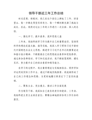 领导干部近三年工作总结.docx