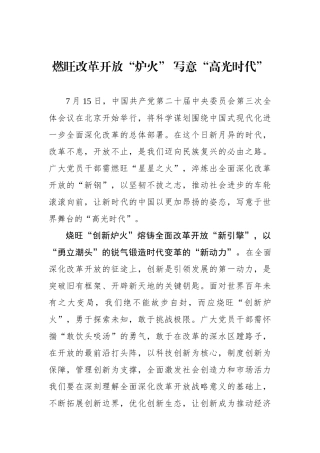 燃旺改革开放“炉火” 写意“高光时代”.docx