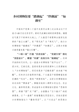 乡村博物馆要“踏潮起”“伴潮涌”“如潮至”.docx