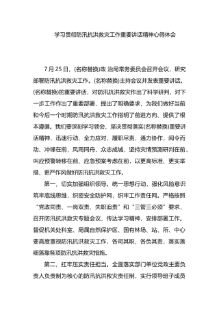 学习贯彻防汛抗洪救灾工作重要讲话精神心得体会.docx