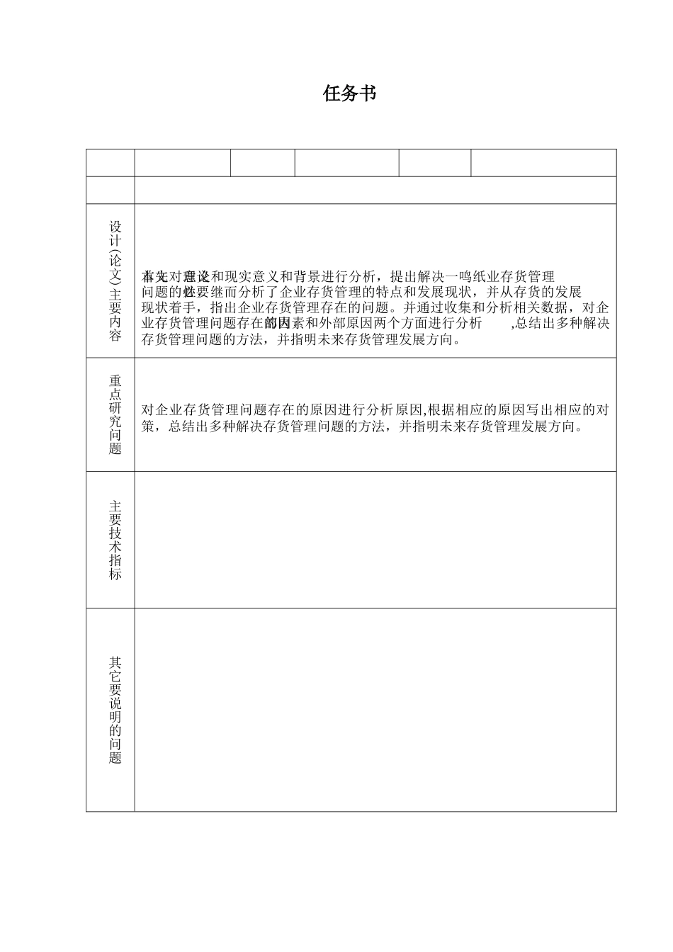 xx企业存货管理中存在的问题和对策分析研究  财务管理专业.docx_第1页