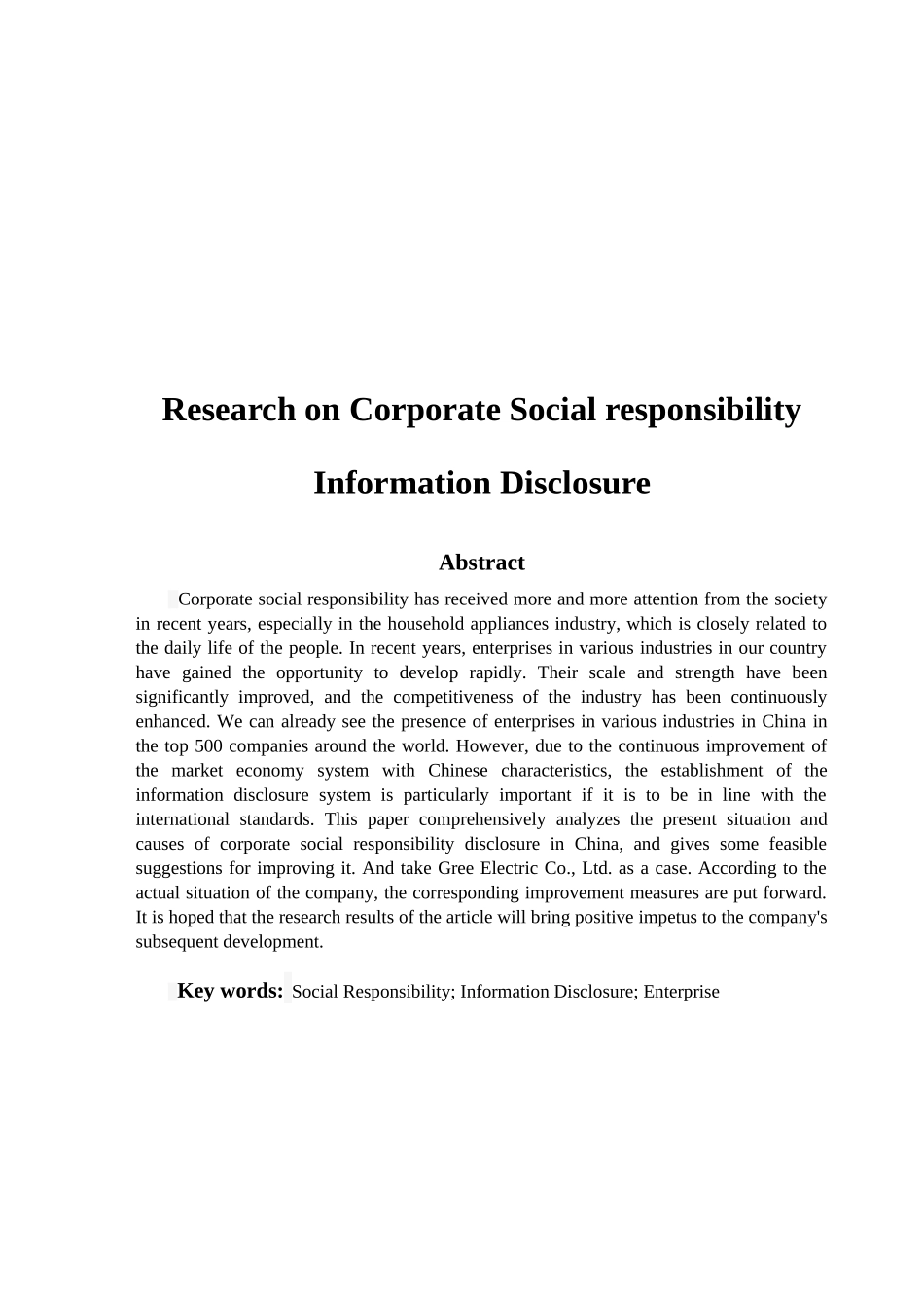 企业社会责任信息披露研究分析 社会学专业.doc_第3页