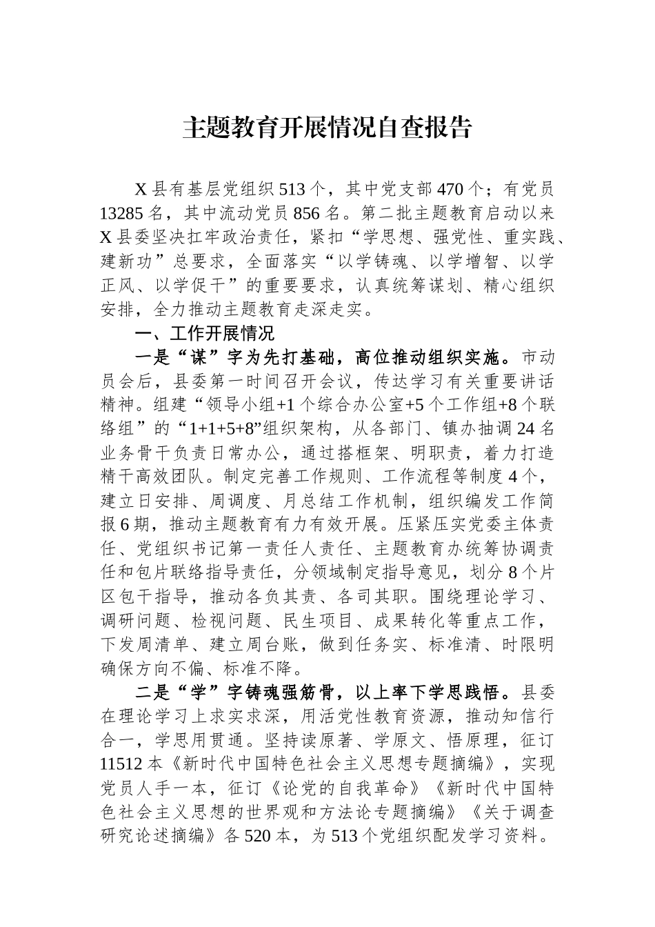 主题教育开展情况自查报告.docx_第1页