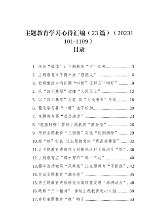 主题教育学习心得汇编（23篇）.docx