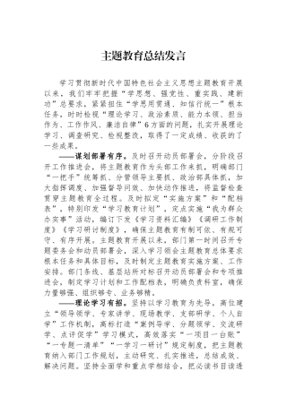 主题教育总结发言.docx