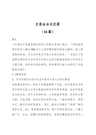 （16篇）支委会会议纪要2.4.docx