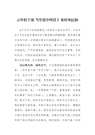 @年轻干部 当学花中四君子 系好风纪扣.docx