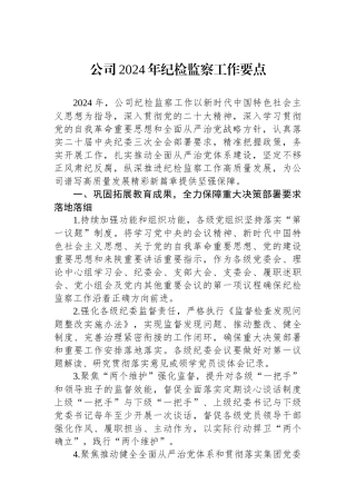 公司2024年纪检监察工作要点.docx