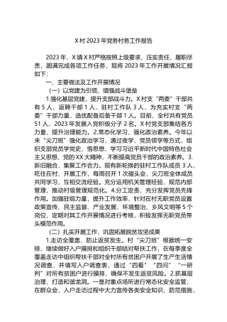 X村2023年党务村务工作报告.docx