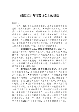 在镇2024年度务虚会上的讲话.docx