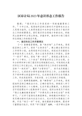 区审计局2023年意识形态工作报告.docx