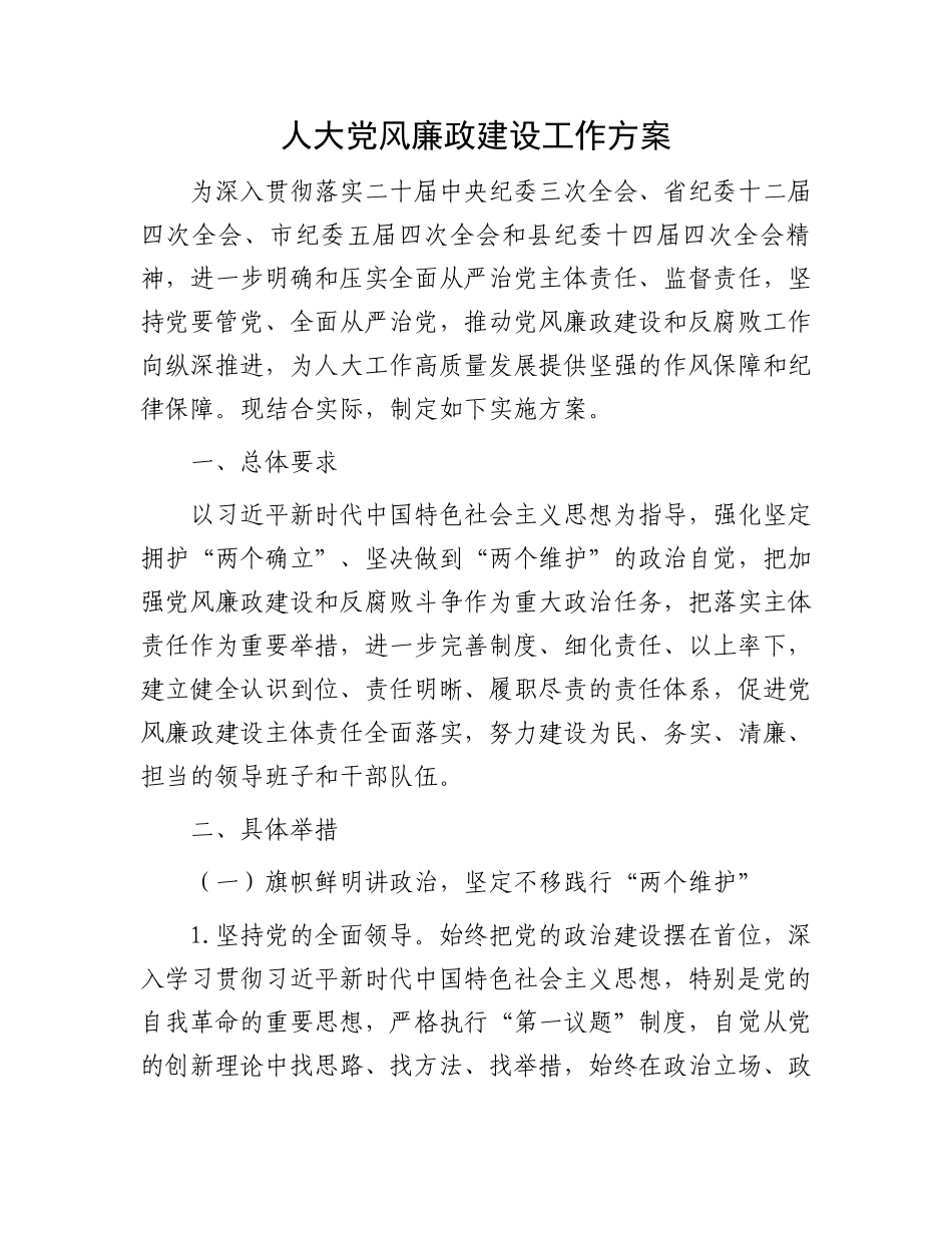 人大党风廉政建设工作方案.docx_第1页