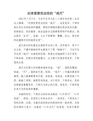 纪律是管党治党的“戒尺”.docx