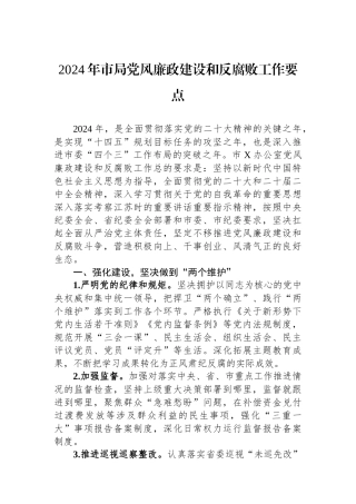 2024年市局党风廉政建设和反腐败工作要点.docx