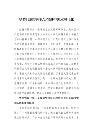 坚持问题导向扎实推进中国式现代化.docx