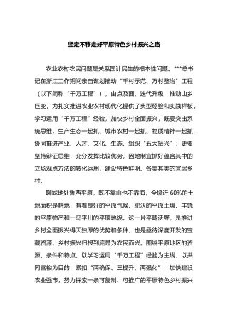 坚定不移走好平原特色乡村振兴之路.docx