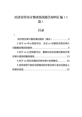 经济责任审计整改情况报告材料汇编（5篇）.docx