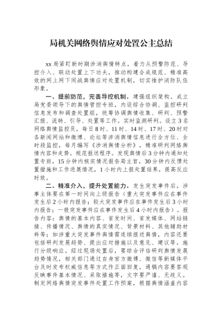 局机关网络舆情应对处置公主总结.docx