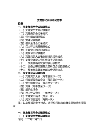 党支部记录标准化范本.docx