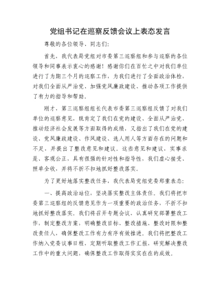 党组书记在巡察反馈会议上表态发言.docx
