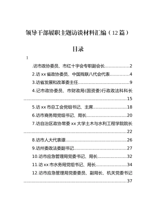 领导干部履职主题访谈材料汇编（12篇）.docx