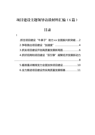 项目建设主题领导访谈材料汇编（6篇）.docx