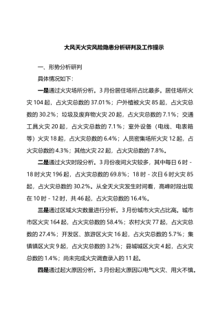 大风天火灾风险隐患分析研判及工作提示.docx
