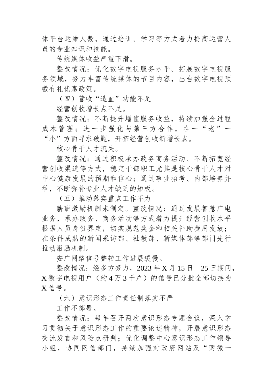 市融媒体中心党组关于巡察整改进展情况的报告.docx_第3页