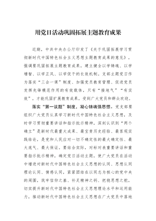 用党日活动巩固拓展主题教育成果.docx