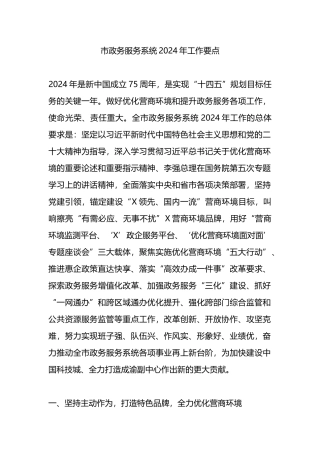 市政务服务系统2024年工作要点.docx