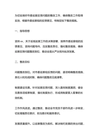 市委巡察反馈问题整改措施.docx