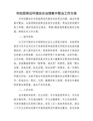 市校园周边环境综合治理集中整治工作方案.docx