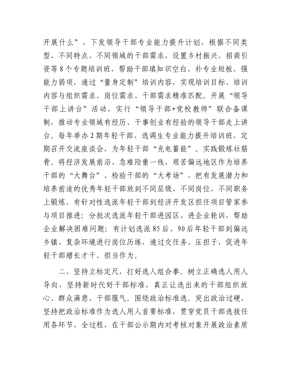 在2024年全市选人用人工作推进会上的汇报发言.docx_第2页