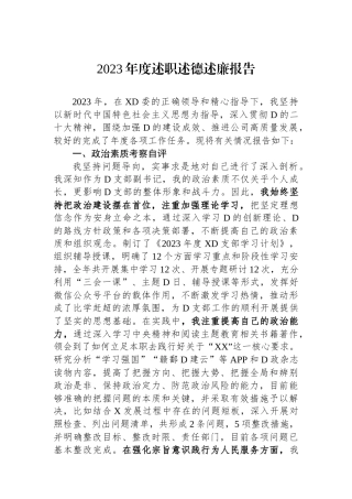 2023年度述职述德述廉报告.docx