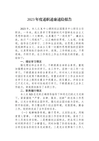 2023年度述职述廉述险报告.docx