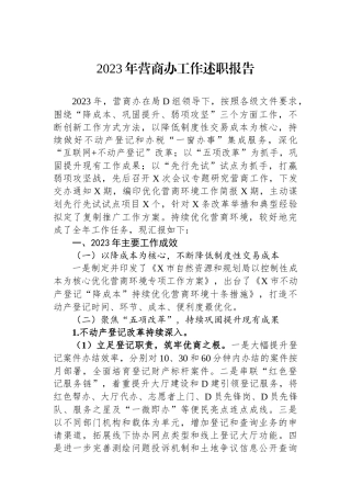2023年营商办工作述职报告.docx