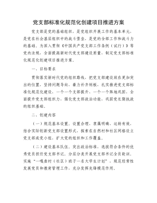 党支部标准化规范化创建项目推进方案.docx