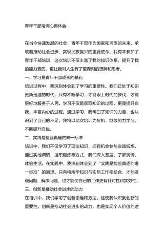 青年干部培训心得体会.docx