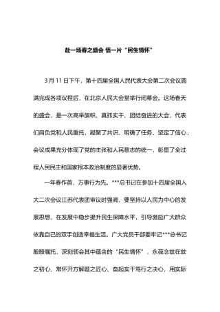 赴一场春之盛会 悟一片“民生情怀”.docx