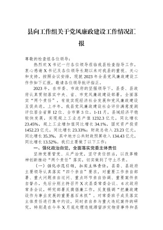 县向工作组关于党风廉政建设工作情况汇报.docx