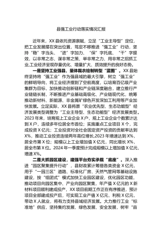 县强工业行动落实情况汇报.docx