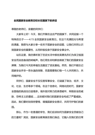 全民国家安全教育日校长在国旗下的讲话.docx