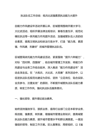 执法队伍工作总结：练兵比武强素质执法能力大提升.docx