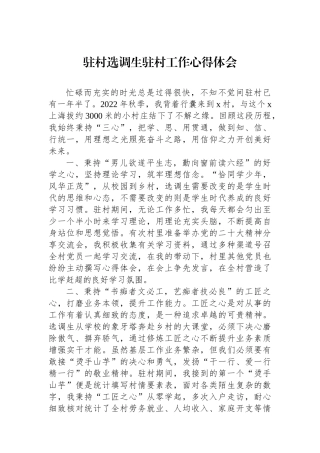 驻村选调生驻村工作心得体会.docx