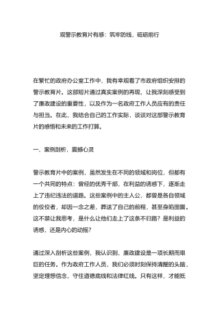 观警示教育片有感：筑牢防线，砥砺前行.docx