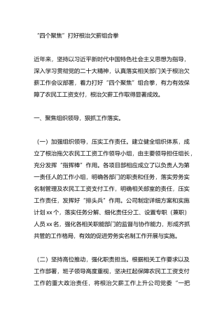 经验典型根治欠薪工作经验典型材料.docx