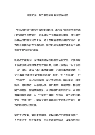 经验交流：聚力服务保障 强化便民利企.docx