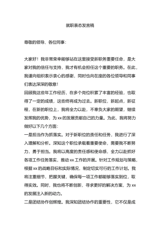 就职表态发言稿.docx
