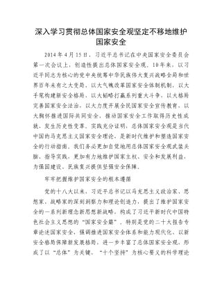 深入学习贯彻总体国家安全观坚定不移地维护国家安全.docx