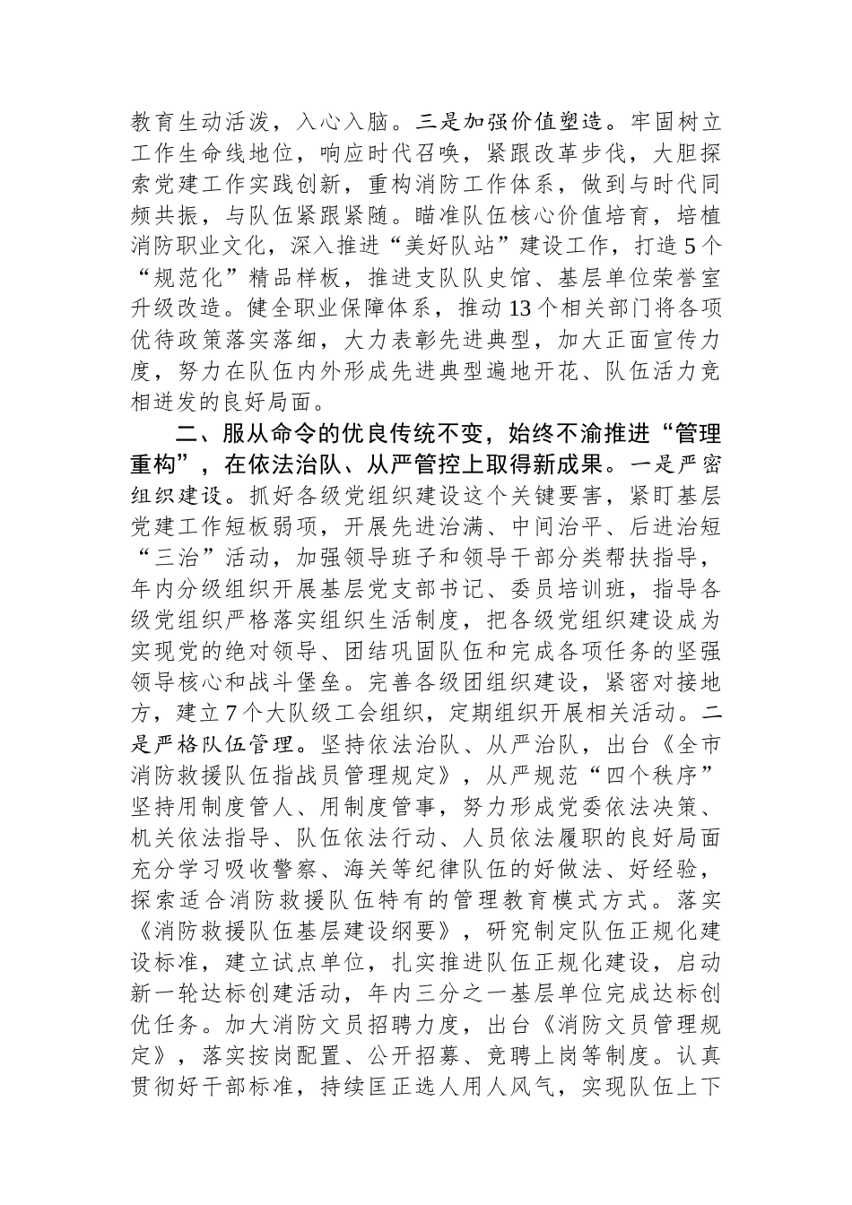 消防救援队伍工作总结.docx_第2页